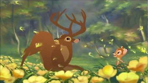 Het lied "First Sign of Spring" en het opduiken van De Jonge Bokken, uit Bambi II (Engels)