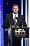 Leo DiCaprio speaks at the 20th annual Hollywood Film Awards in November 2016.