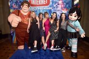 (From L to R): Linda Larkin, Jennifer Hale, Paige O'Hara, Auli'i Cravalho, and Irene Bedard at the El Capitan Theatre at Ralph Breaks the Internet premiere in November 2018.