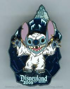 Stitch as the yeti on the Matterhorn Bobsleds