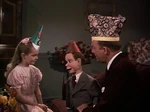 Edgar Bergen with Charlie McCarthy and Luana Patten in Fun and Fancy Free.