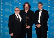 Adam Berry with Mark McCorkle and Bob Schooley at the 2011 Emmy Awards.