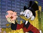 Scrooge McDuck with a piggy bank