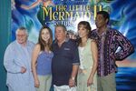 Pat Carrol with (l-r) Tara Strong, Buddy Hackett, Jodi Benson, and Samuel E. Wright at the premiere of The Little Mermaid 2: Return to the Sea in October 2000.