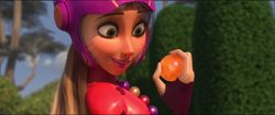 Honey Lemon examining her chem-balls after her super heroine upgrade.