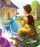 Cinderella and her mother in garden