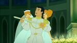 Cinderella, Anastasia and the Prince after having defeated Lady Tremaine