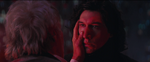 Han caresses his son's face as he dies.