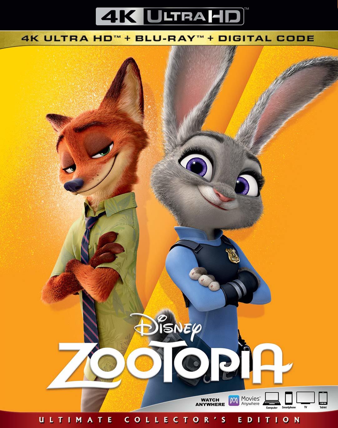 KREA - Zootopia (2016), Walt Disney Animation Studios, Blu Ray cover USA -  H 600