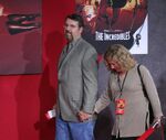 Joe Ranft with his wife, Sue Barry, at the premiere of The Incredibles in October 2004.