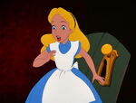 Alice with Mr. Doorknob, keeping his keyhole wide open, and not moving at all.