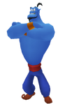 Genie as he appears after being free of the lamp.