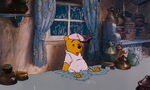 Pooh wakes up from his nightmare.