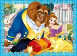 Belle reading a book for the Beast and his enchanted servants