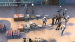 Imperial Speeder Bikes being loaded