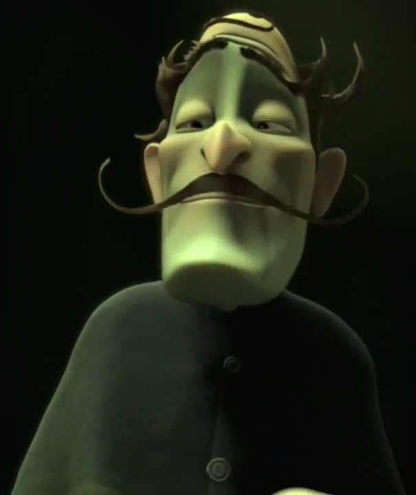 In “Meet the Robinsons” (2007), the villain is referred to as “Bowler Hat  Guy” until his true identity is revealed. This is foreshadowing his later  role as the “Hat Man” in more