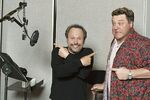 John Goodman and Billy Crystal behind the scenes of Monsters, Inc..