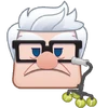 A simplified emoji of Carl Fredricksen from Up.