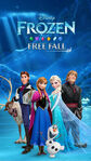 Frozen's main characters pictures in the Free Fall game.