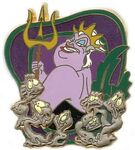 A pin of Ursula with the crown, overlooking her helpless garden.