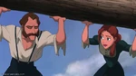 Tarzan's parents building a fort.