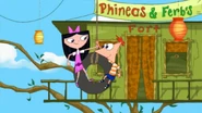 Phineas and Isabella at the tree house.