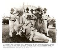 Mothersbaugh and his band DEVO with the Alley Cats at Space Mountain in 1980.