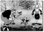 Adelbert's father trying to please his son with a monkey toy.