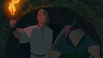 Quasimodo with Phoebus inside the Court of Miracles