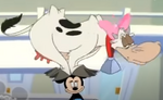 A Cow on top of Minnie's Head