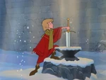 Arthur in London pulling the Sword out of the Stone