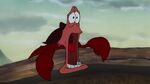 Sebastian opening his mouth, shocked during Ariel's "Part Of Your World (Reprise)" song.