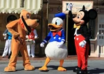 Pluto with Donald and Mickey