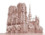 Concept art of Notre Dame as shown in Cars 2