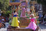 Aurora with Snow White and Rapunzel on the Princess Unit in Mickey's Soundsational Parade