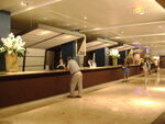 The check-in lobby at the resort.