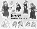 Eilonwy character model sheet.