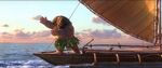 Maui throwing Moana overboard