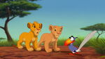 Nala with Simba and Zazu