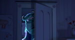 Sulley peaks through Boo's door