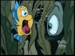 Flounder gets freaked out.