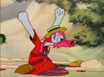 Donald ranting at the ants, while covered in pie cream