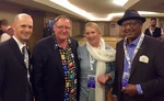 John Lasseter with Rick Law, Joanna Miller, and Floyd Norman at the 2015 Disney|Legend Awards.