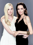 Angelina Jolie with Elle Fanning promoting Maleficent: Mistress of All Evil in May 2019.