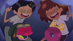 Anne Sprig Polly & Sasha laughing under the covers