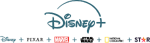 Disney+ logo with all content hubs (including Star) used before 2025
