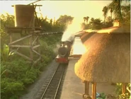 The Wildlife Express arrives at Harambe Station.