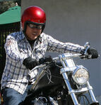 Dante Basco riding his motorcycle in Los Angeles in September 2009.