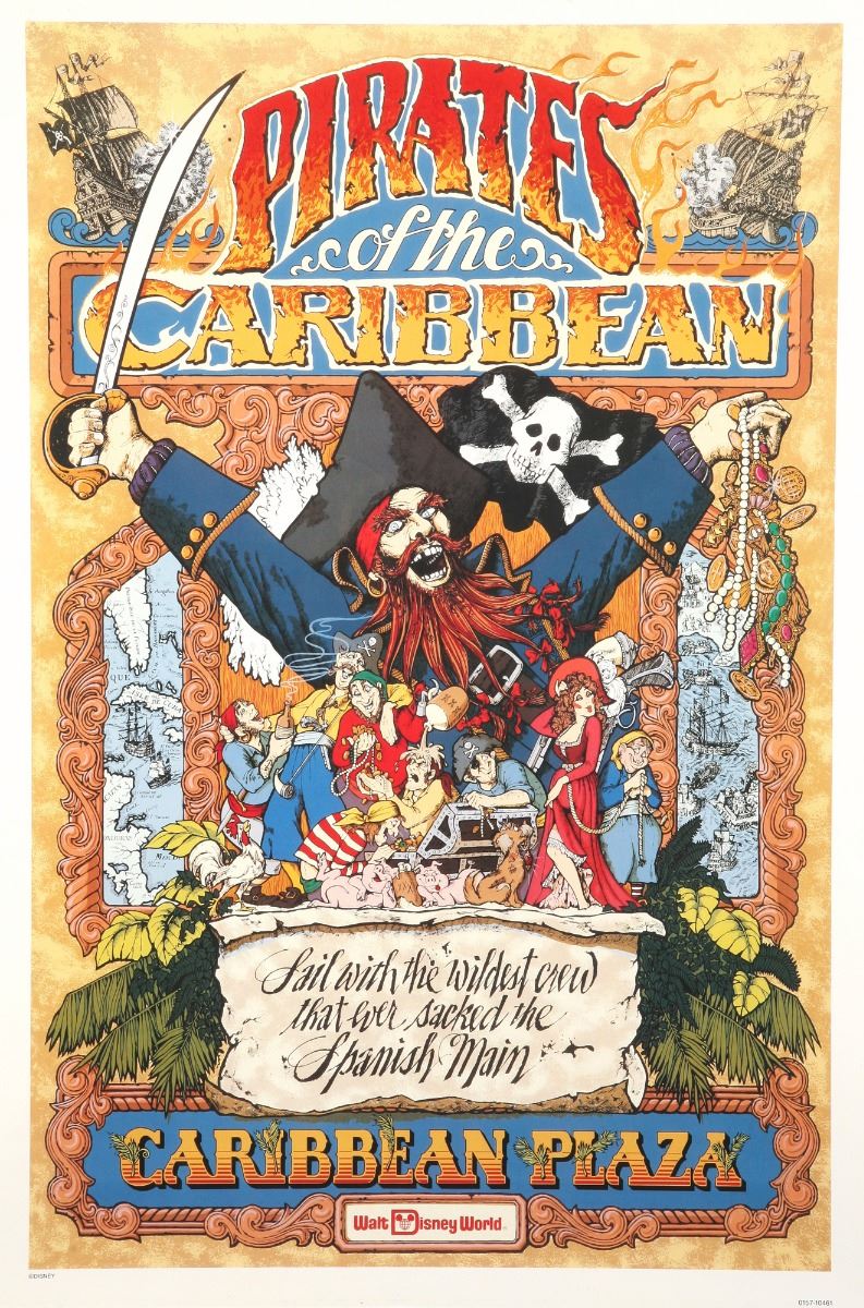 pirates of the caribbean disneyland poster