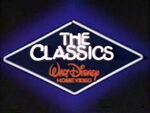 The first logo, which features the Walt Disney Home Video text underneath. This is an early logo, as the more prominent Diamond logo would be introduced shortly afterwards. It is found on Robin Hood, Pinocchio, Dumbo, The Sword in the Stone, Alice in Wonderland, Sleeping Beauty, Lady and the Tramp, and a demo-tape of Cinderella.